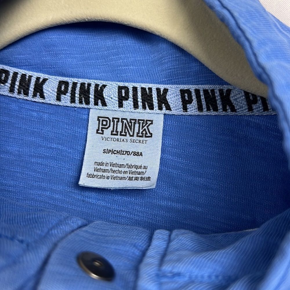 PINK Victoria’s Secret Blue Cropped Spirit Jersey size small. EUC - Picture 10 of 14